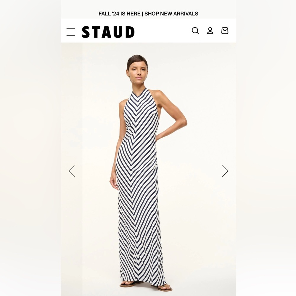 Staud Julie Dress White Navy Stripe